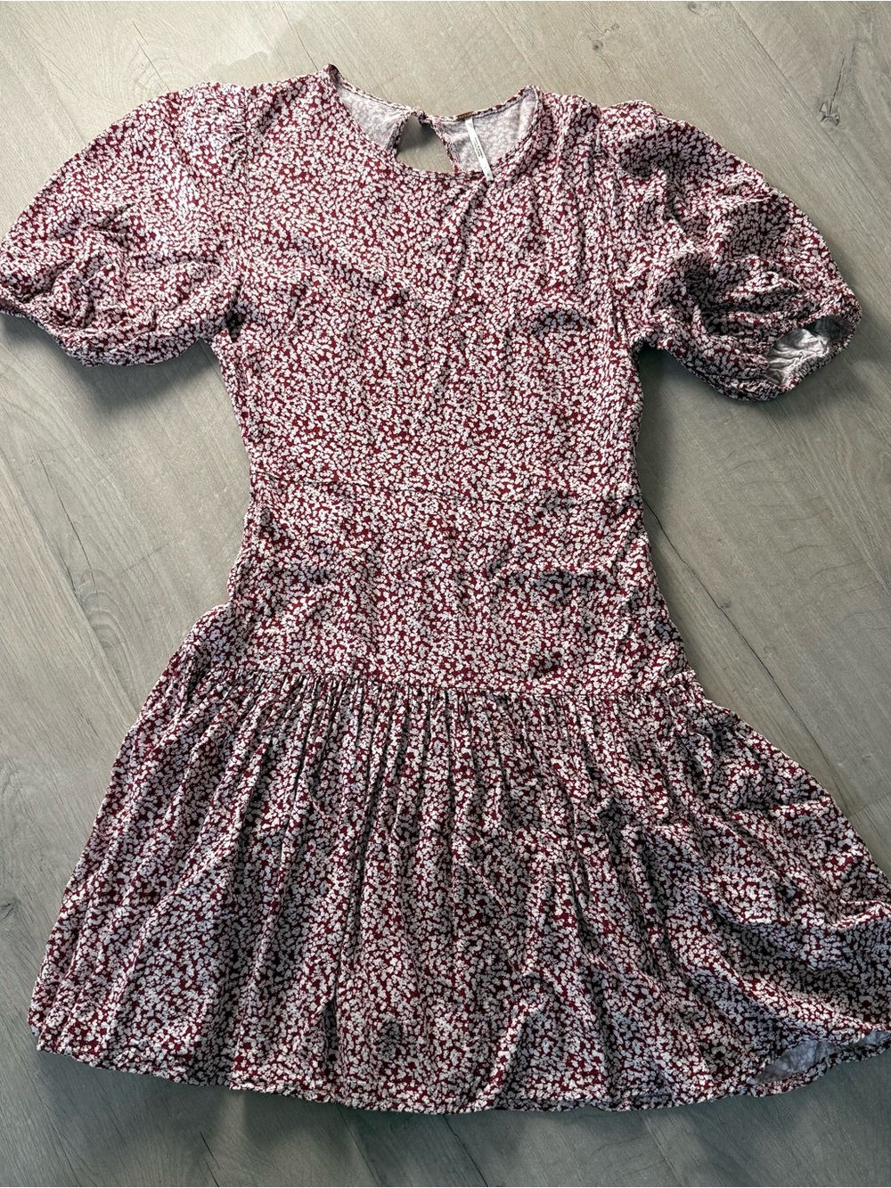 Free People Red and White Floral Mini Dress size small